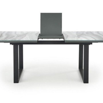 Фото1.Обеденный стол MARLEY 160 (200) x90 Halmar белый мрамор/черный